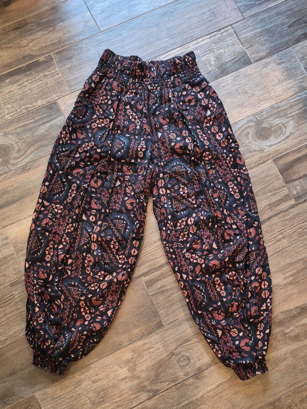 XXS-M Anthropologie Abstract Aztec Print Elastic Waist Harem Pants - Picture 6 of 14